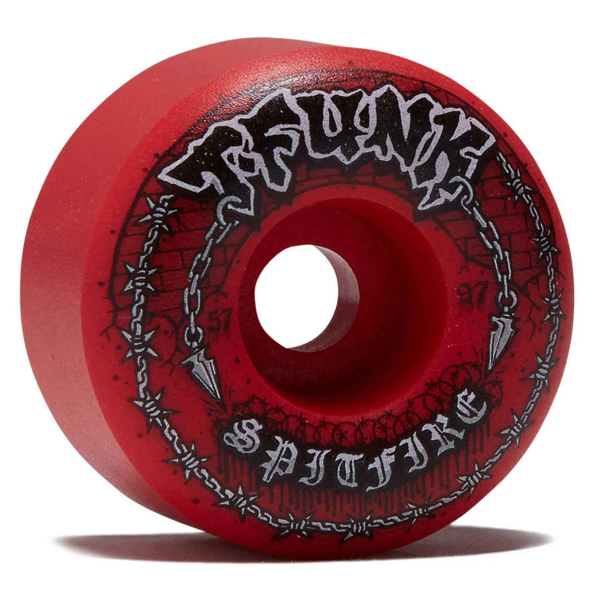 Spitfire T-Funk Raw F4 97 Radial Full Skateboard Wheels - Red - 57mm