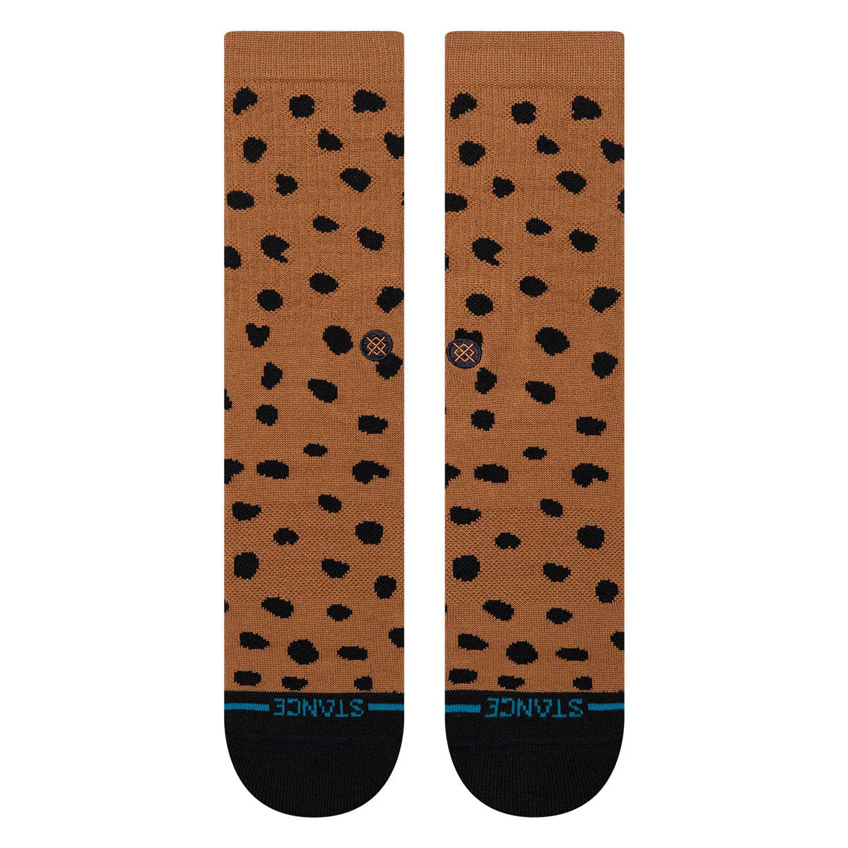Stance Womens Leopard Crew Socks - Brown - Image 2
