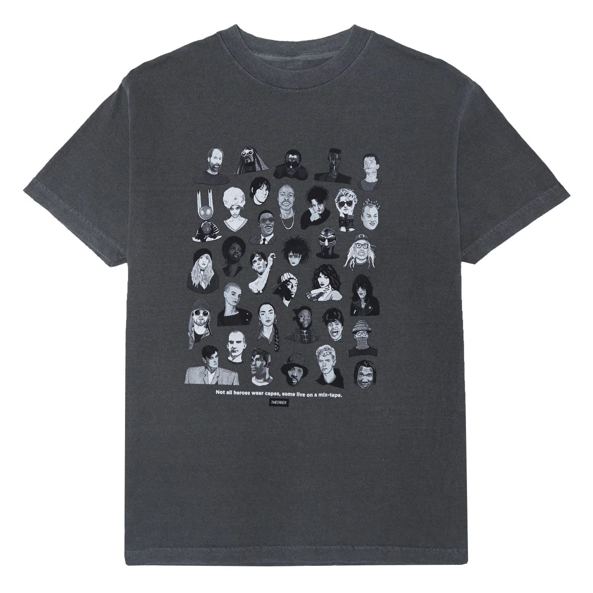 Theories Mixtape T-Shirt - Garment Dyed Faded Black