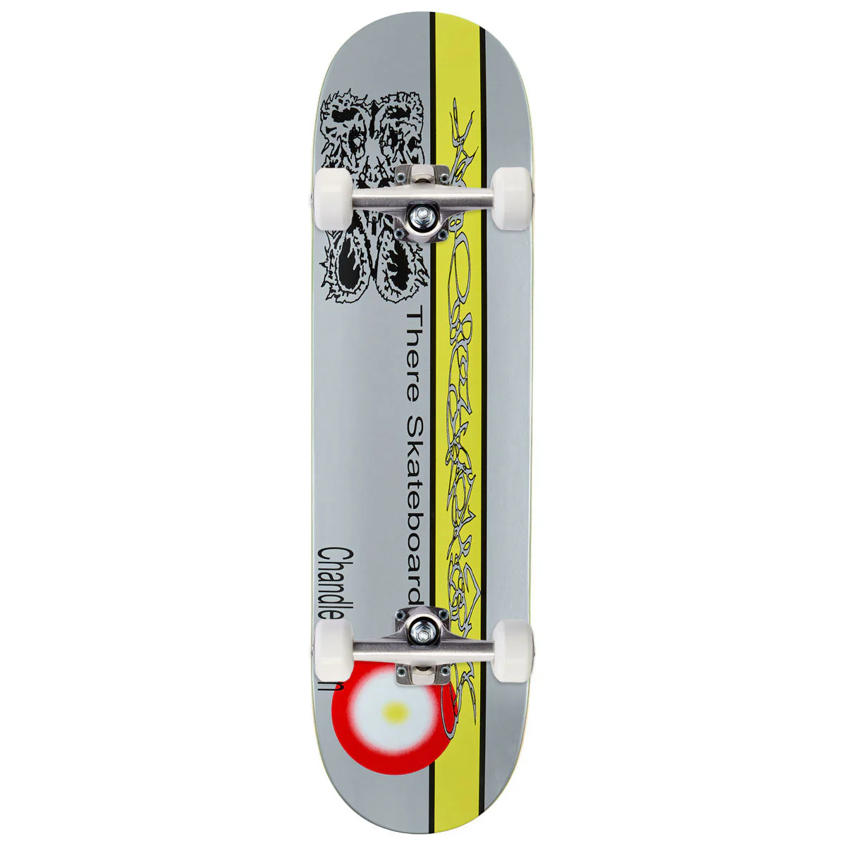 There Chandler Cannonball Ghostrider Skateboard Complete - Grey - 8.50"