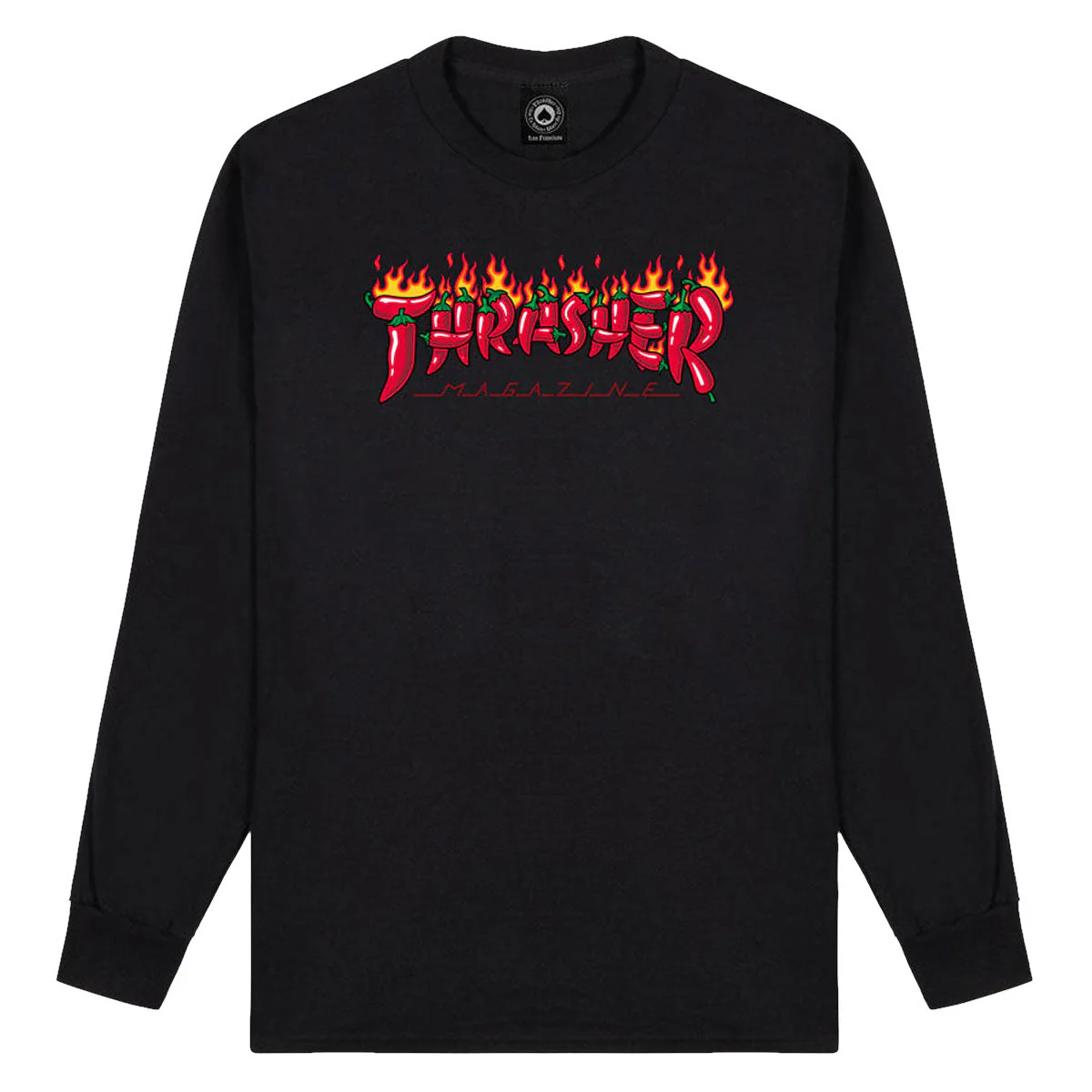 Thrasher Fuego Long Sleeve T-Shirt - Black