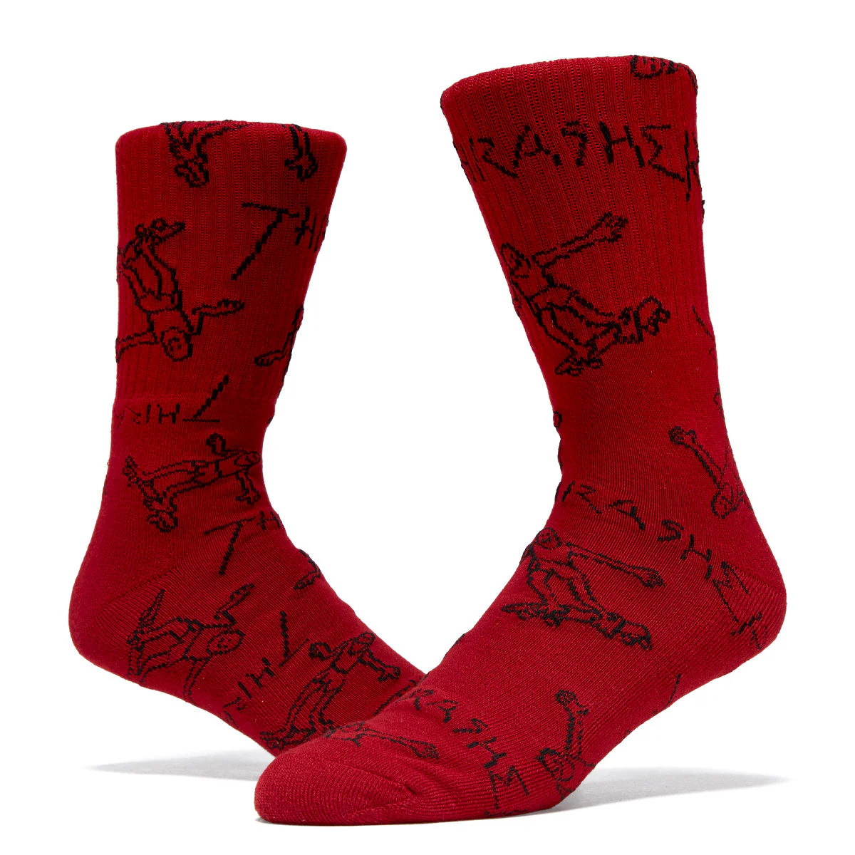 Thrasher Gonz Crew Socks - Red/Black - Image 2