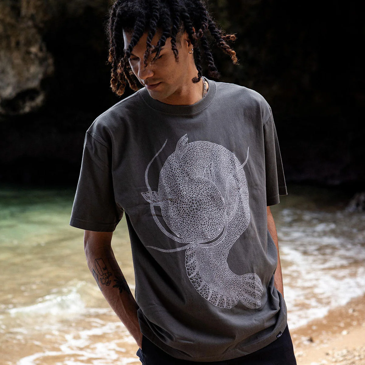 Timescan Namazu T-Shirt - Dark Grey - Image 4