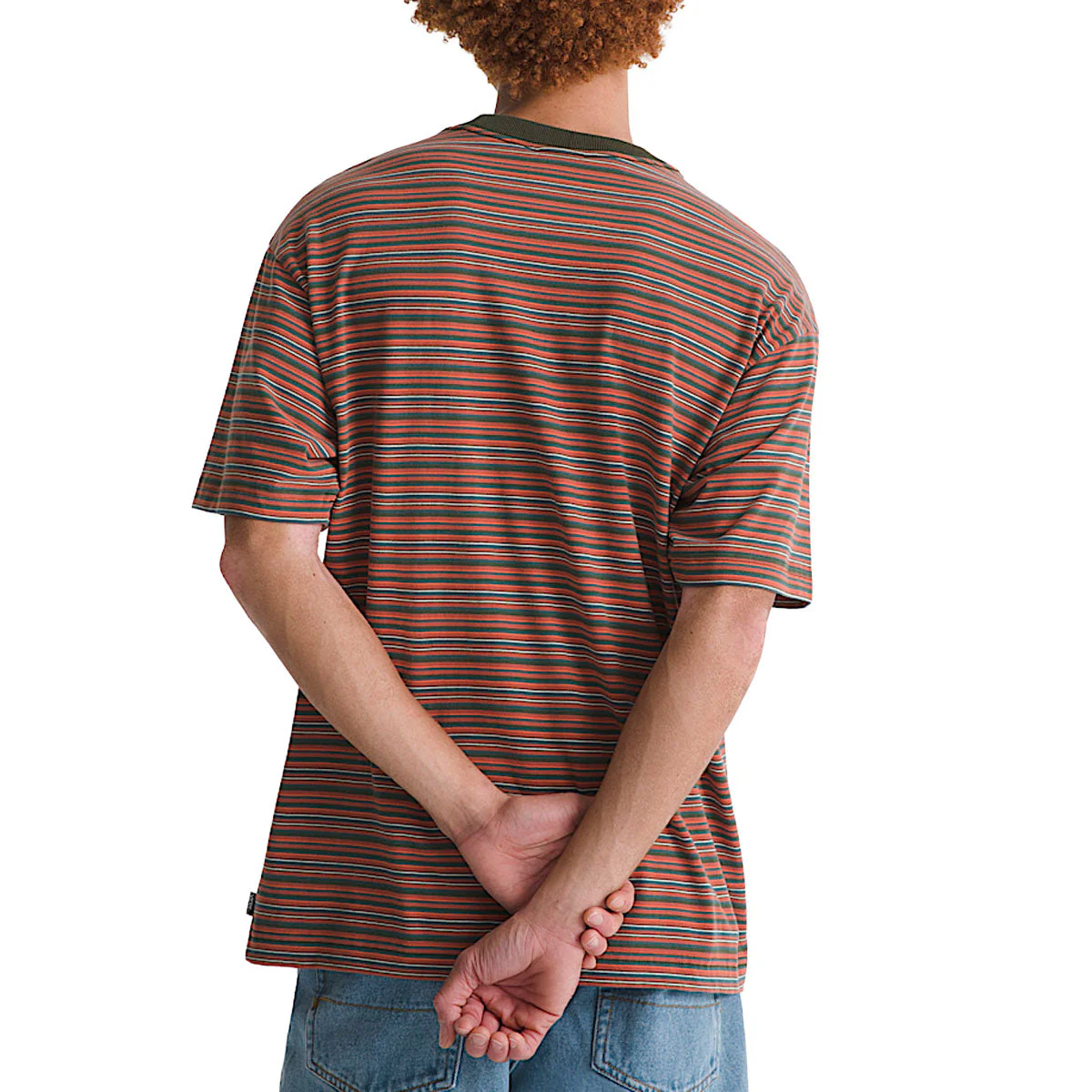 Vans Cameron Stripe T-Shirt - Obsidian Fern/Light Bronze - Image 3