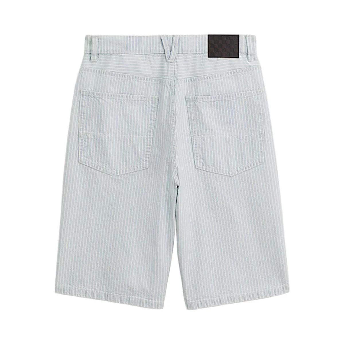 Vans Check 5 Baggy Striped Denim Shorts - Blue Ice Stripe - Image 2