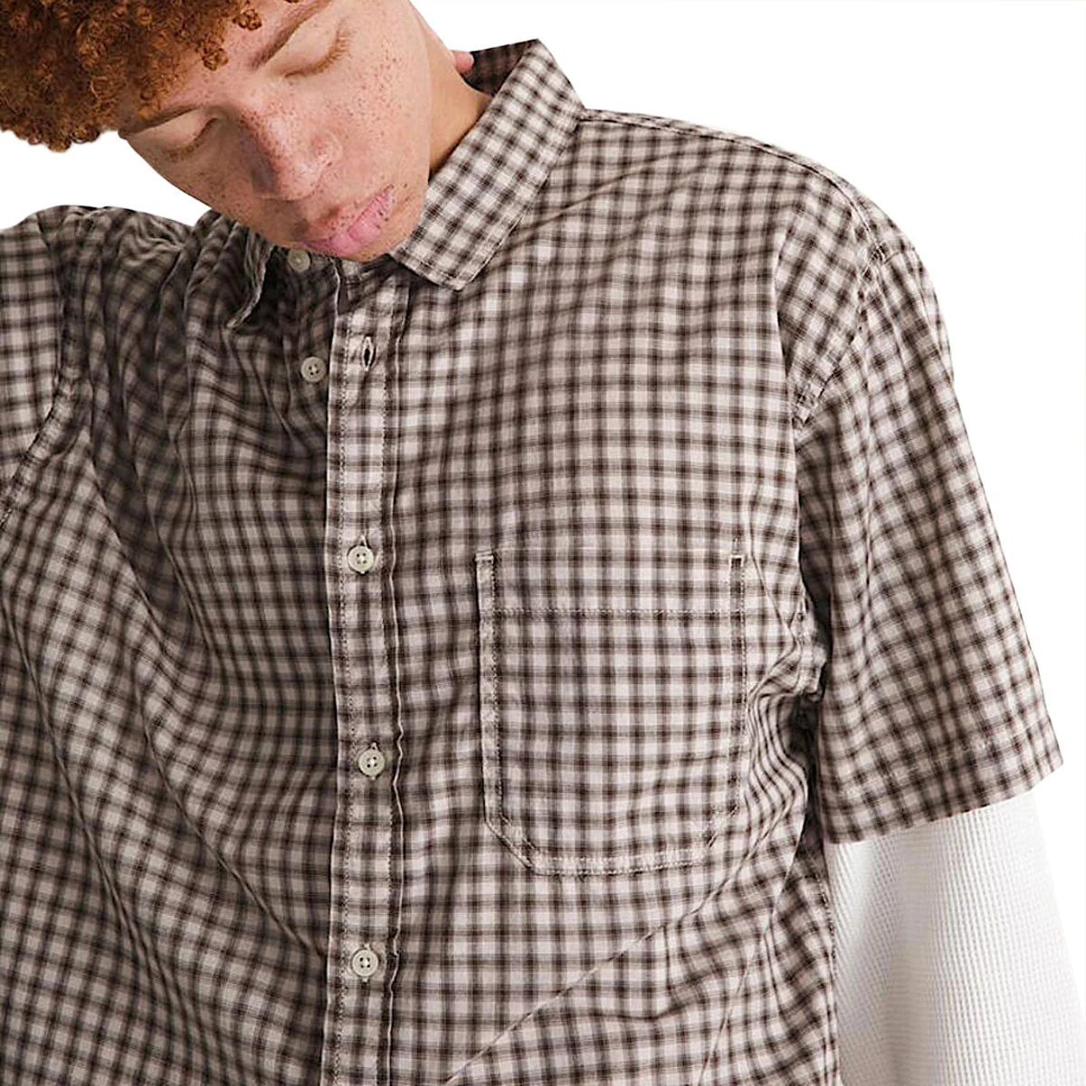 Vans Larkspur Mini Plaid Shirt - Oatmeal/Demitasse - Image 4
