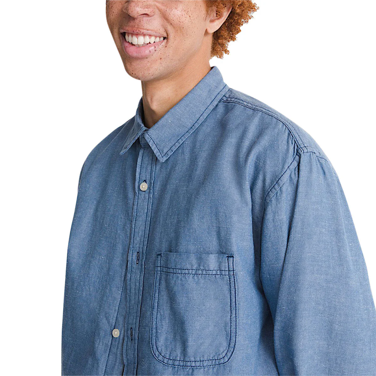 Vans Lawson Solid Oxford Long Sleeve Shirt - True Navy - Image 4