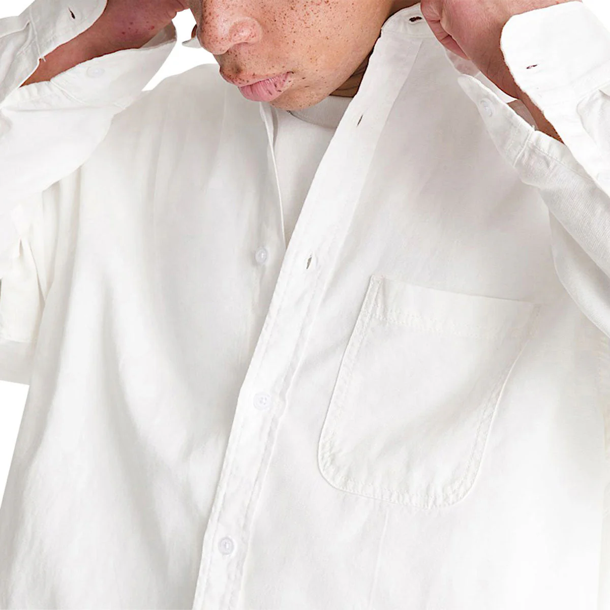 Vans Lawson Solid Oxford Long Sleeve Shirt - White - Image 4