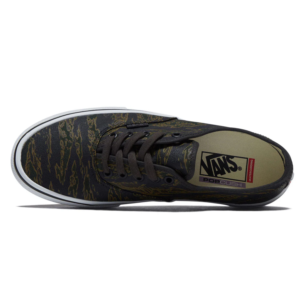 Vans Skate Authentic Shoes - Tiger Camo Green/Black - Image 3