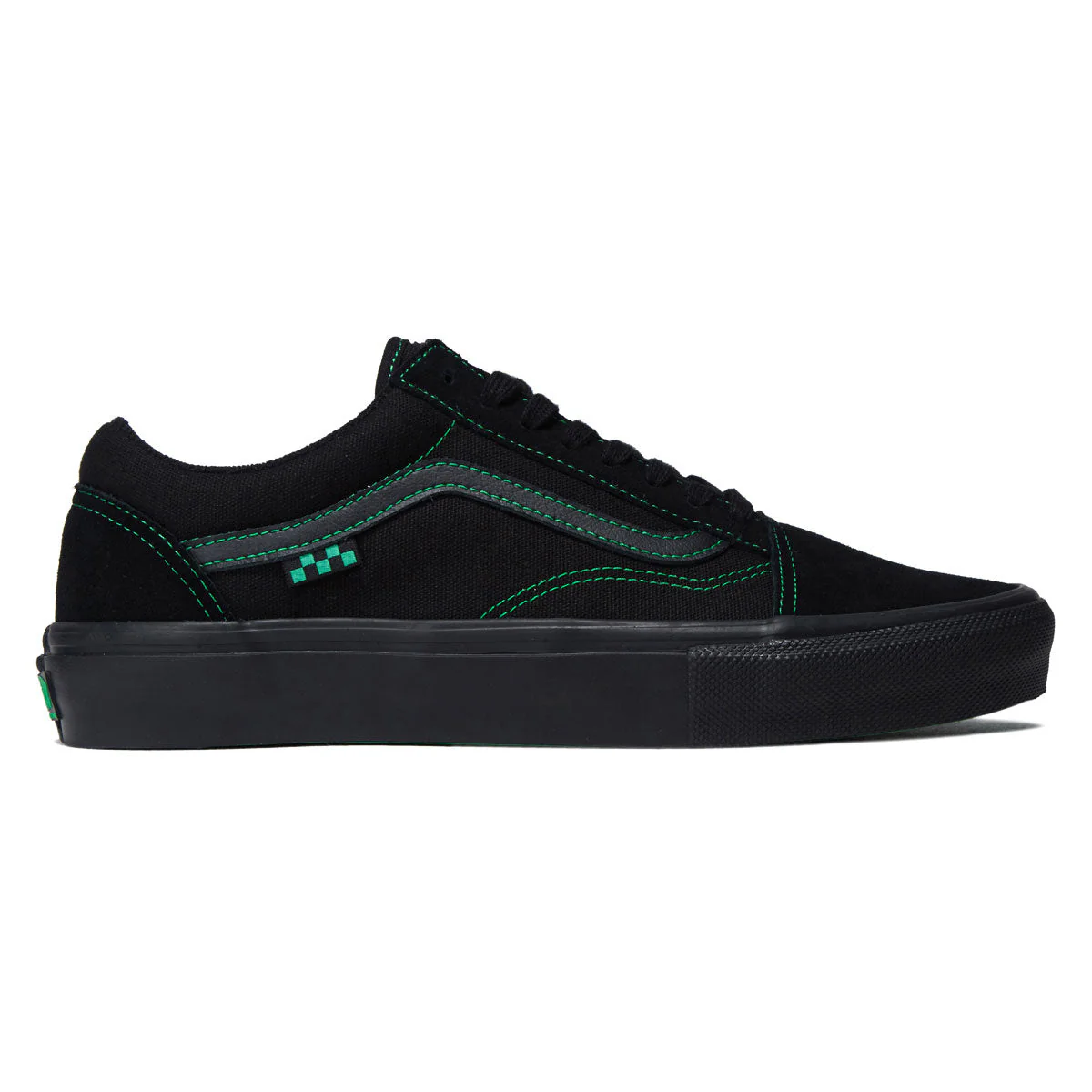 Vans Skate Old Skool Shoes - Black/Black/Green