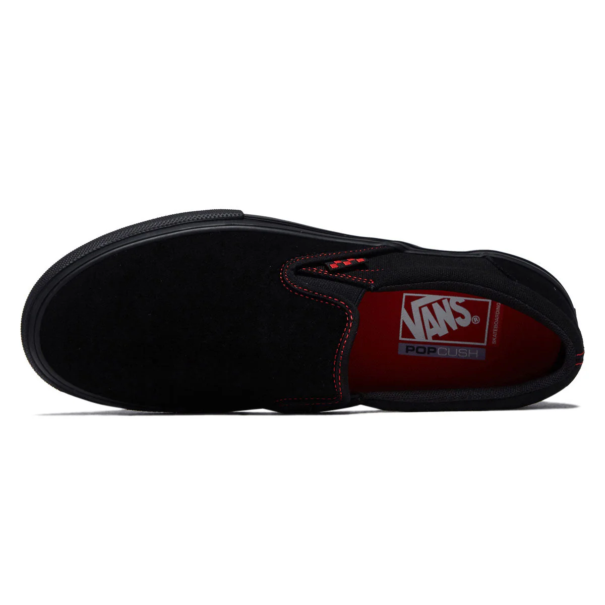 Vans Skate Slip-On Shoes - Black/Black/Red - Image 3