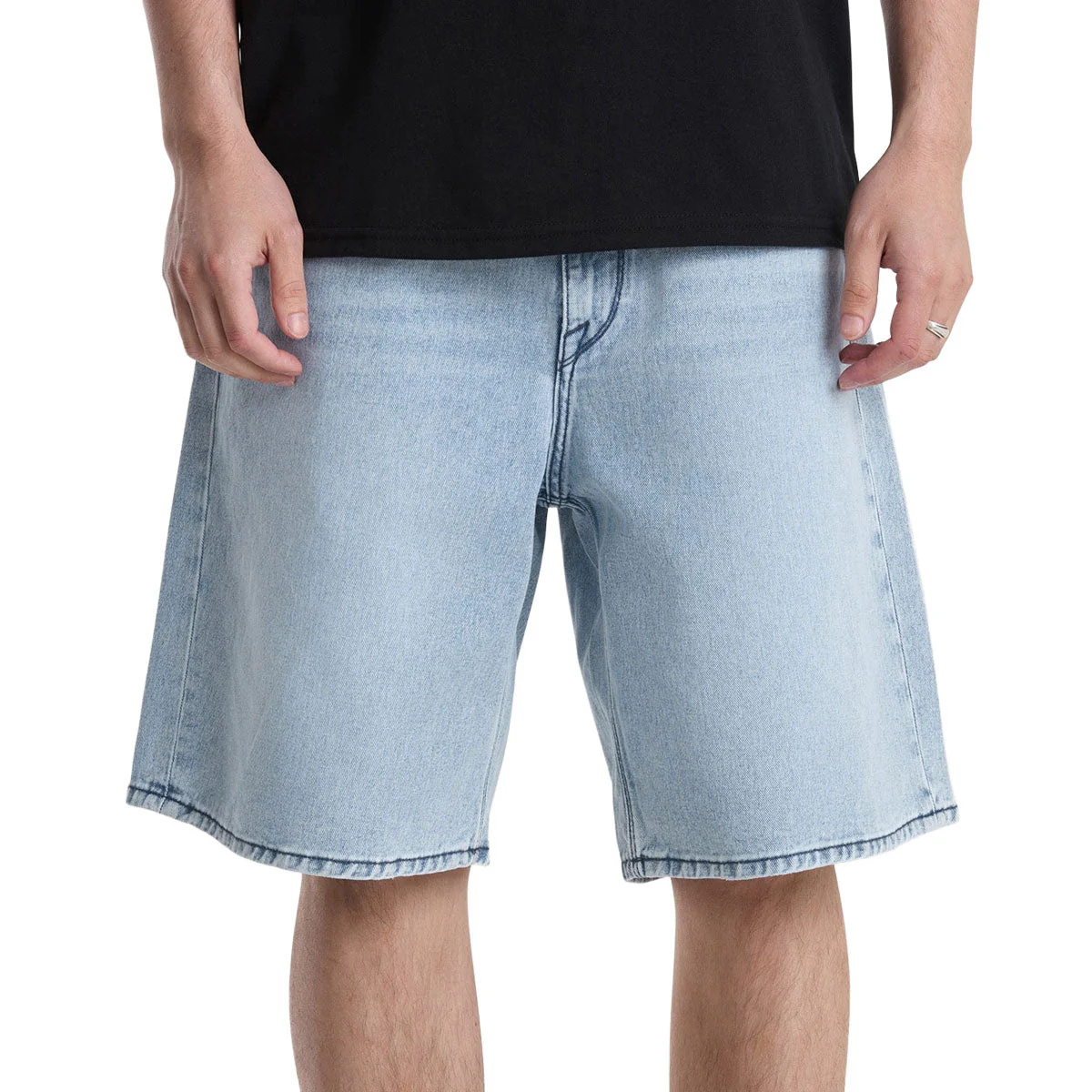 Volcom Billow Denim 22 Shorts - Dust Bowl Indigo - Image 2