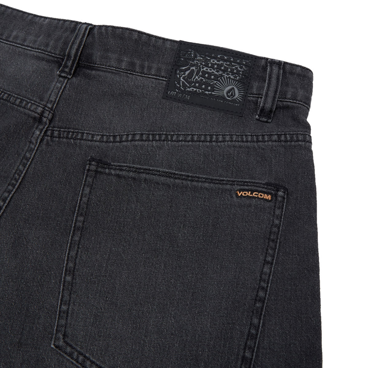 Volcom Chillow Denim 24 Shorts - Black Grey - Image 4