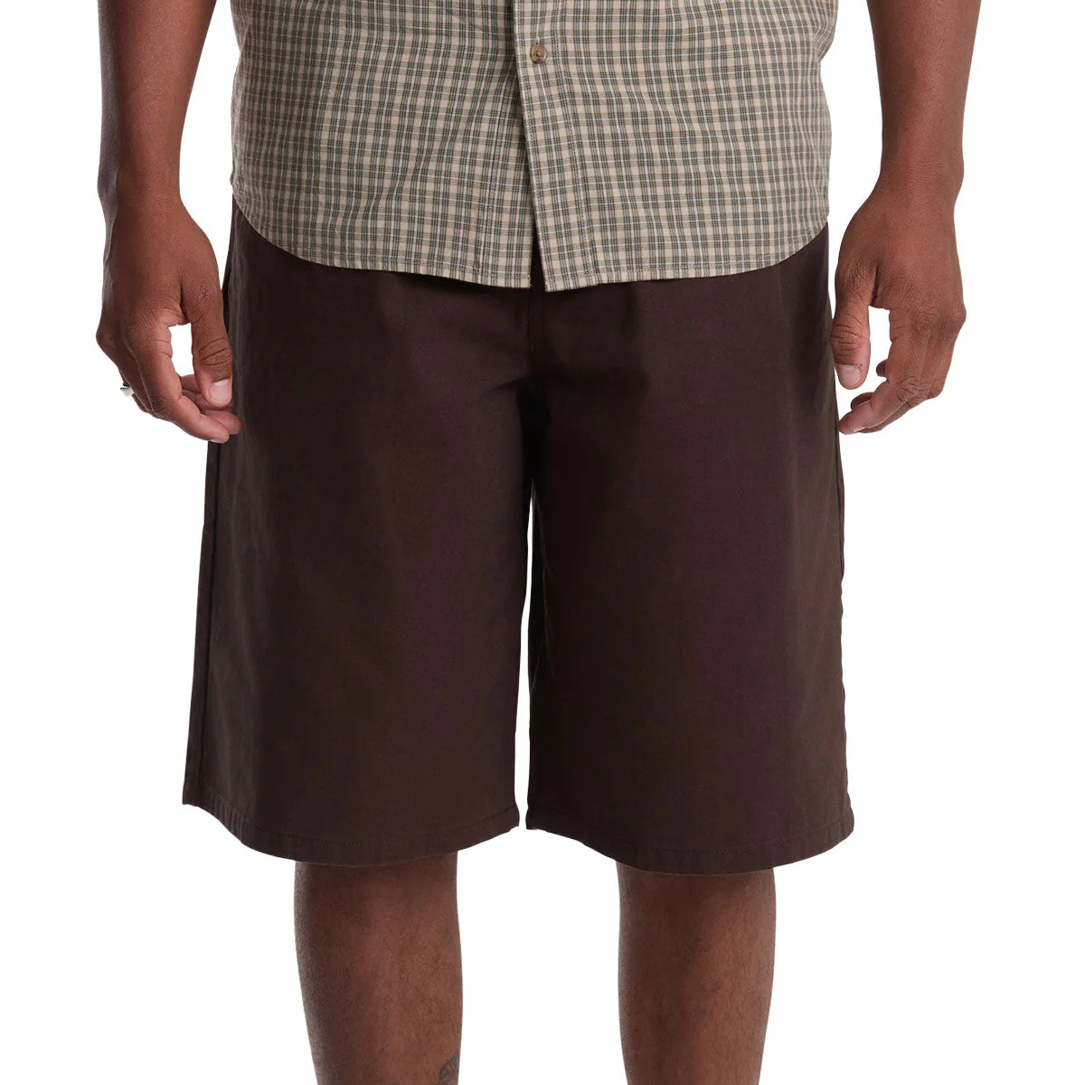 Volcom Chillow Plt Elastic Waist Chino VS 24 Shorts - Cacao - Image 2
