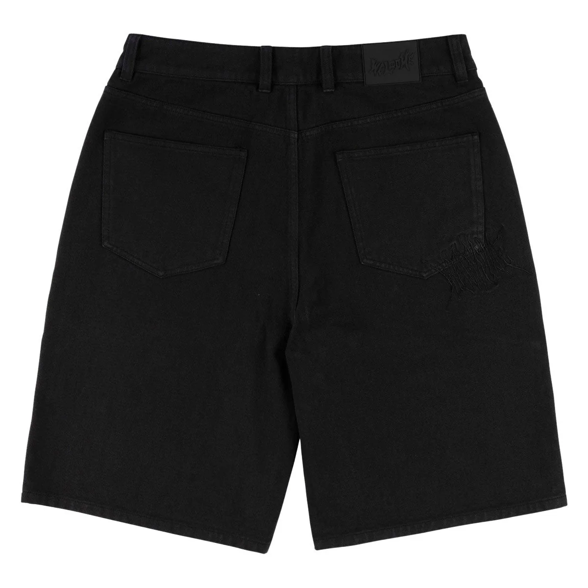 Welcome Chasm Baggy Denim Shorts - Washed Black - Image 2