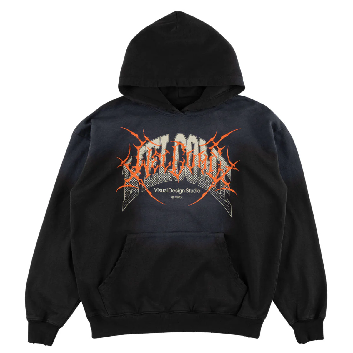 Welcome Coupled Sun Fade Hoodie - Black Fade