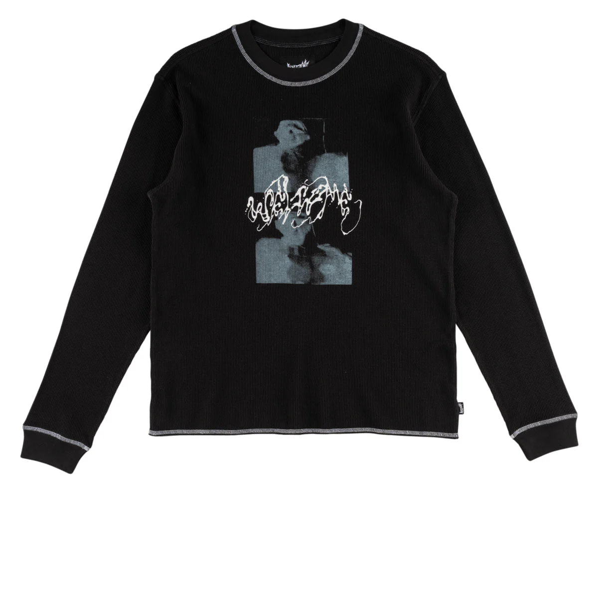 Welcome Scan Contrast Stitch Thermal Shirt - Black