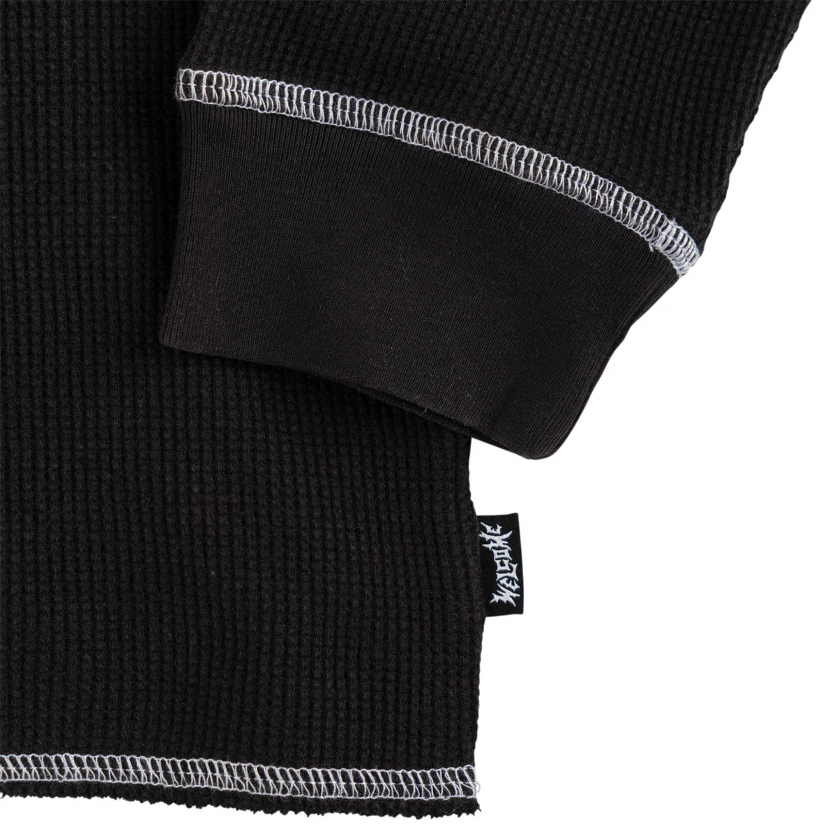 Welcome Scan Contrast Stitch Thermal Shirt - Black - Image 3