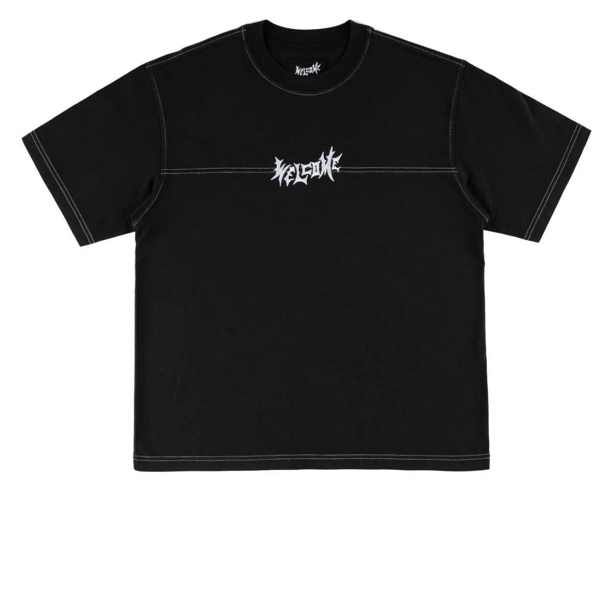 Welcome Vamp Football Knit T-Shirt - Black/White