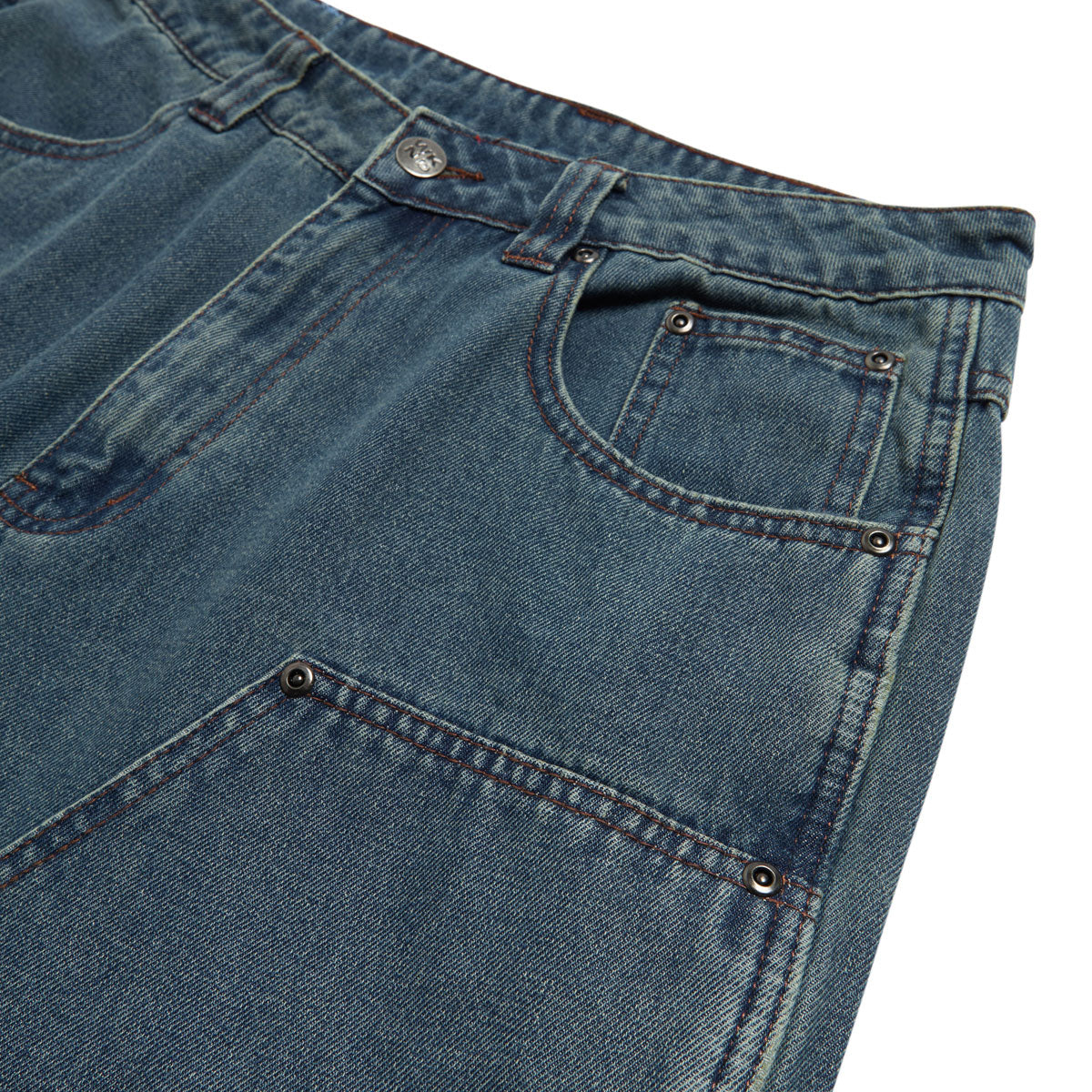 WKND Damn Near Carpenter Shorts - Washed Medium Blue - Image 2