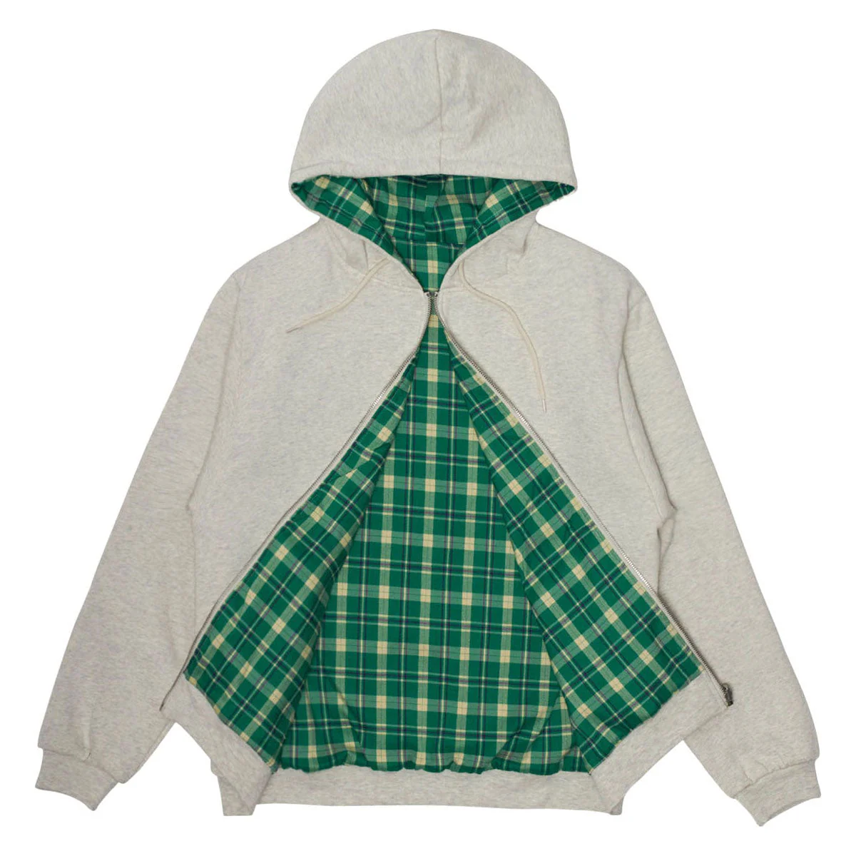 WKND Flannel Lined Zip Hoodie - Oatmeal Heather - Image 2